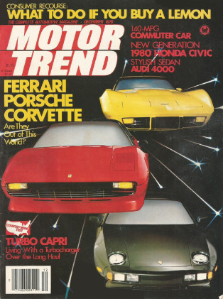 MOTOR TREND 1979 DEC - SKYLINERS, MG, TURBO CAPRI